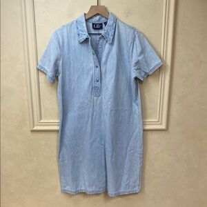 Vintage Denim Jean Dress with Turquoise details